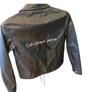 Calvin Klein cropped rain coat used once size M